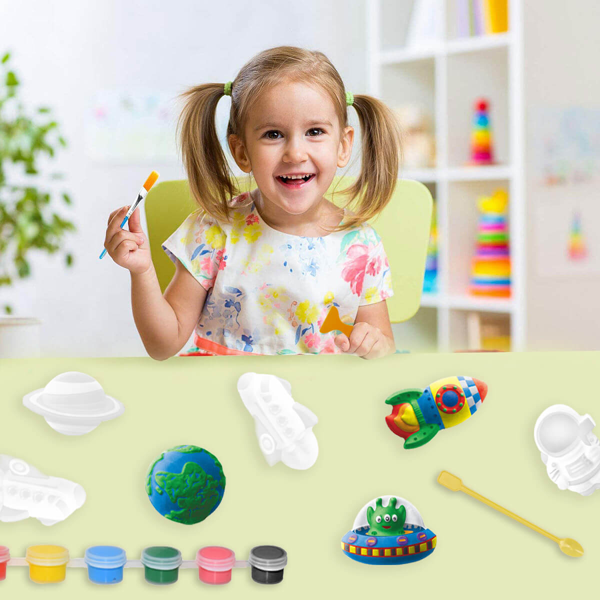 DIY Space & Astronaut Plaster Painting Kit for Kids – Creative Cosmic Doodle Craft Set