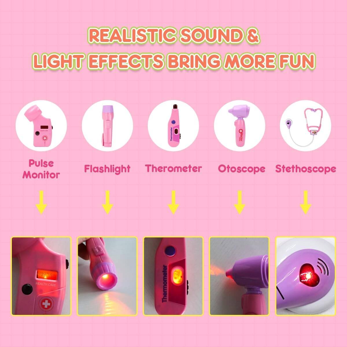 Doctor Play Set for Girls – Stethoscope Toy & Dress-Up Costume Doctor Kit for Fun and Learning