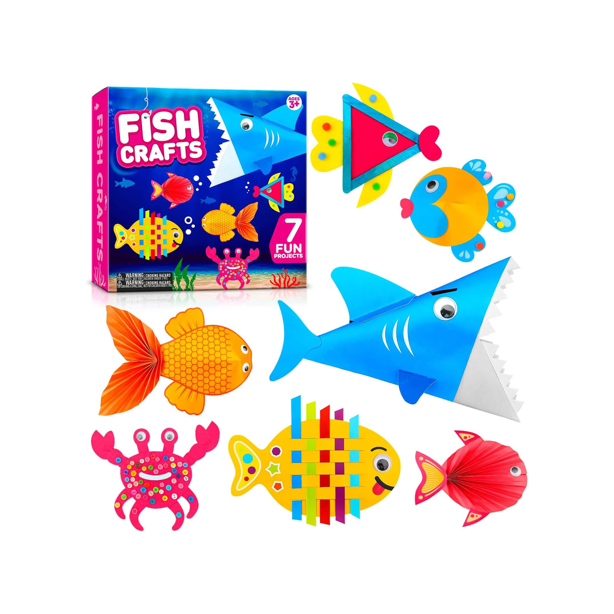 DIY Paper Fish Craft Kit:Creative Fish Making Set for Kids, Fun and Educational Paper Crafting