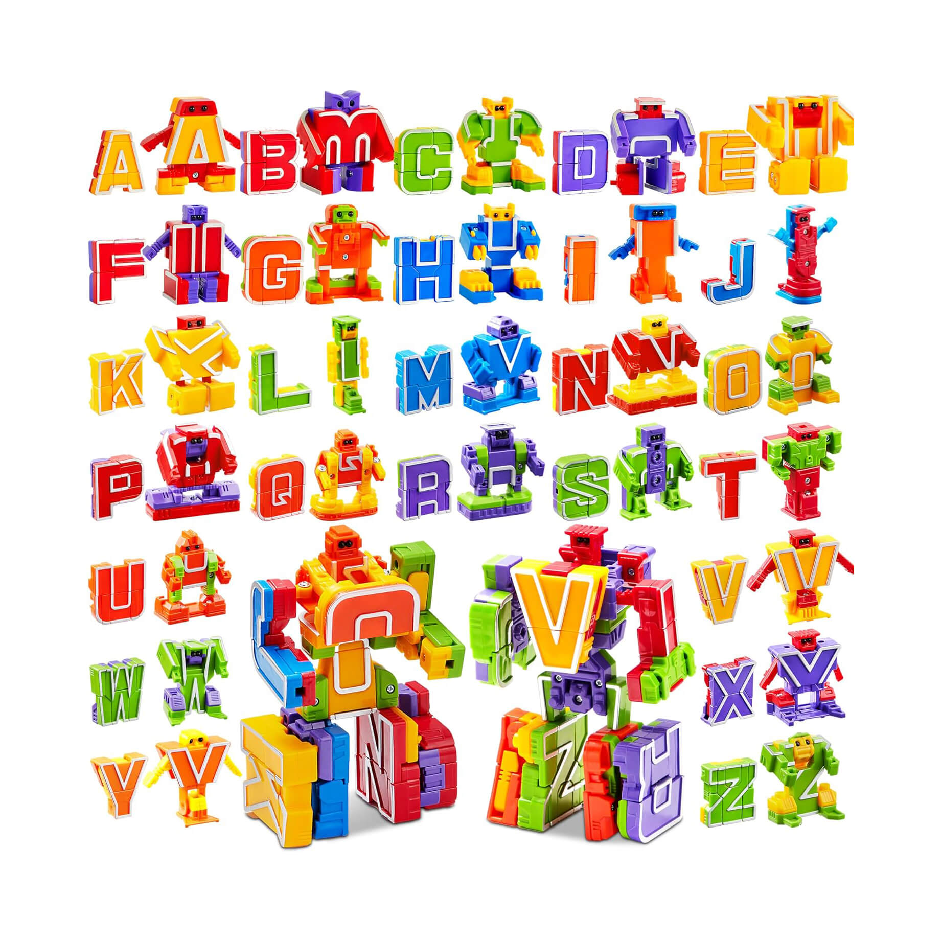 26-Piece Alphabet Robot Learning Toys for Kids:Educational Interactive Toy Set for Early Development & Fun