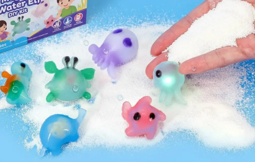 Children enjoying Magic Water Elf DIY Kits with glowing water