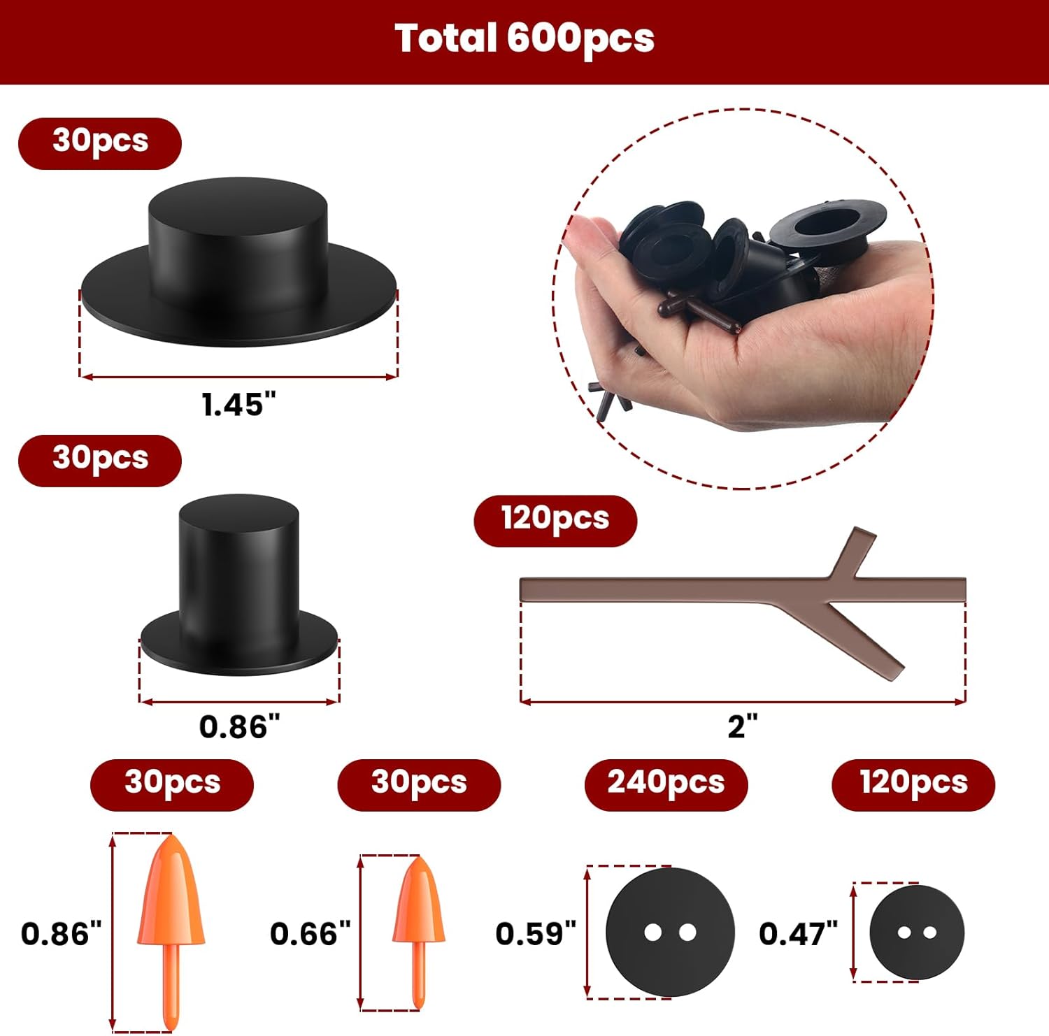 DIY Snowman Decoration Accessories Kit – Creative Holiday Craft Set for Kids & Christmas Decor