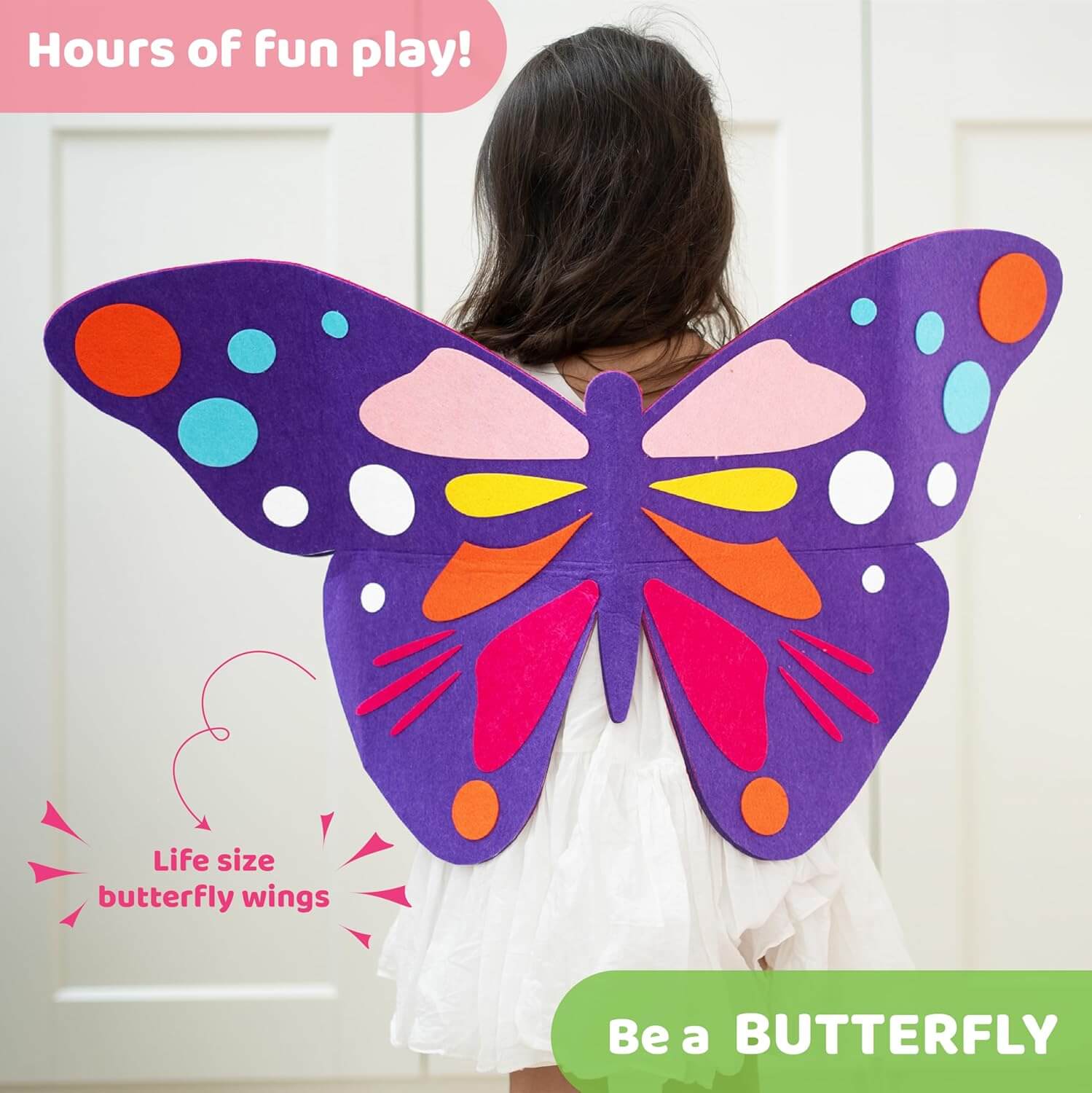 DIY Felt Butterfly Wings Craft Kit for Kids:Creative Butterfly Wing Making Set for Fun & Learning