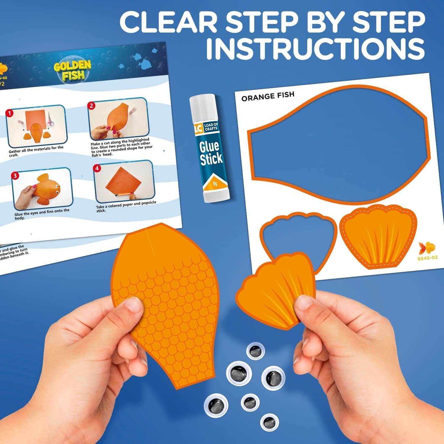 DIY Paper Fish Craft Kit:Creative Fish Making Set for Kids, Fun and Educational Paper Crafting