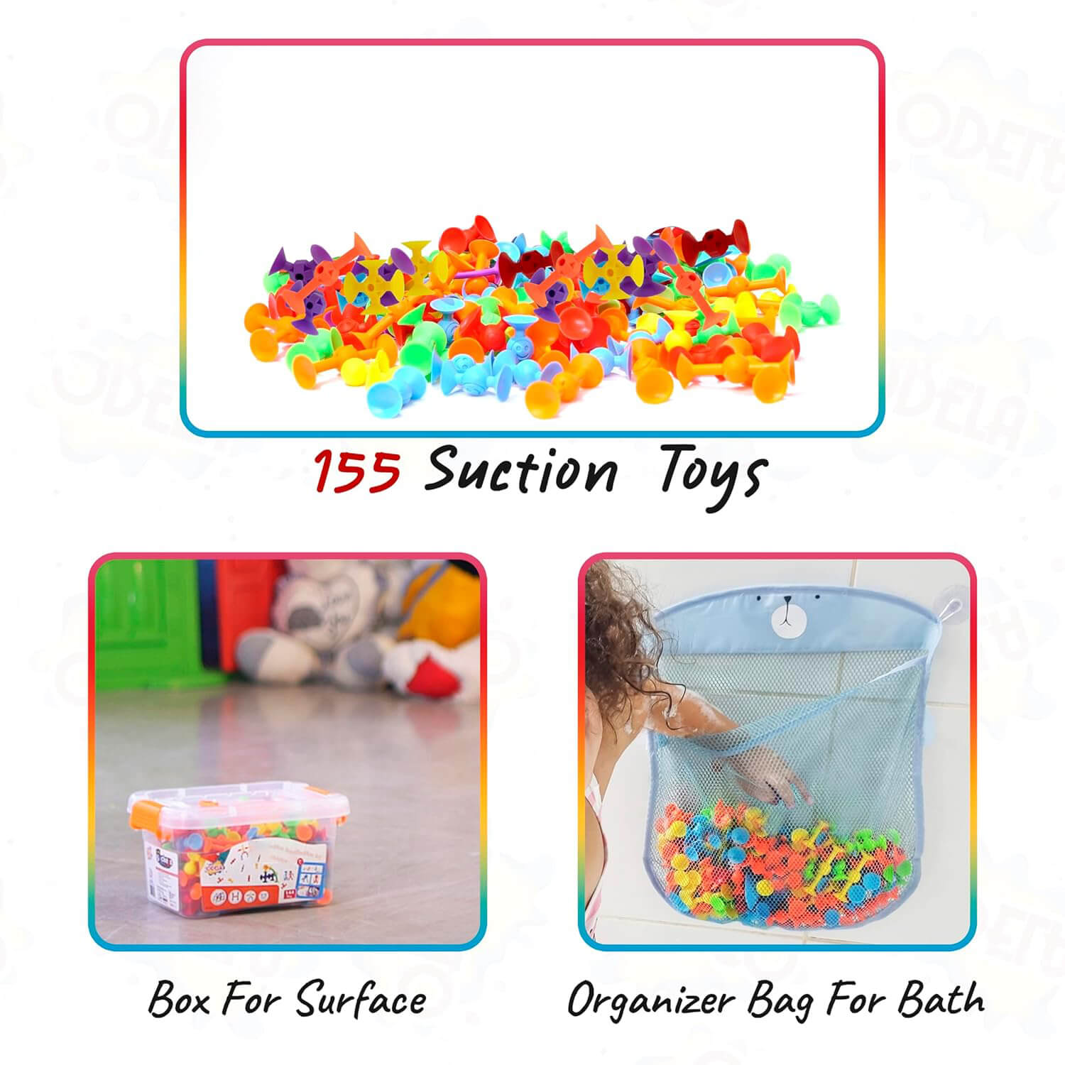 155-Piece Suction Cup Building Block Set for Kids – Interactive Bath Toy Set for Fun & Learning