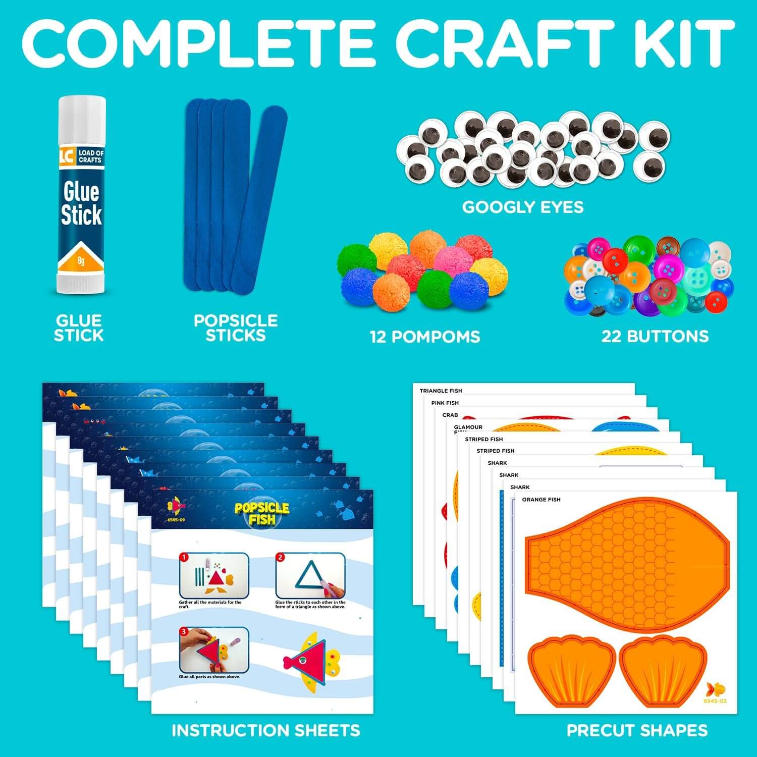 DIY Paper Fish Craft Kit:Creative Fish Making Set for Kids, Fun and Educational Paper Crafting