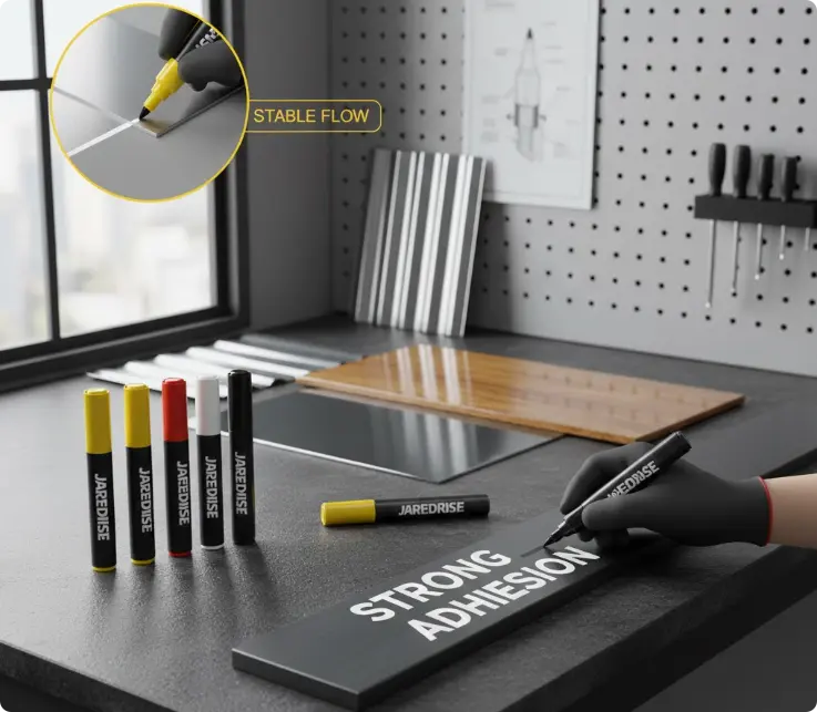 Jaredrise industrial marking tools offer stable flow, strong adhesion, and durable color for reliable surface marking