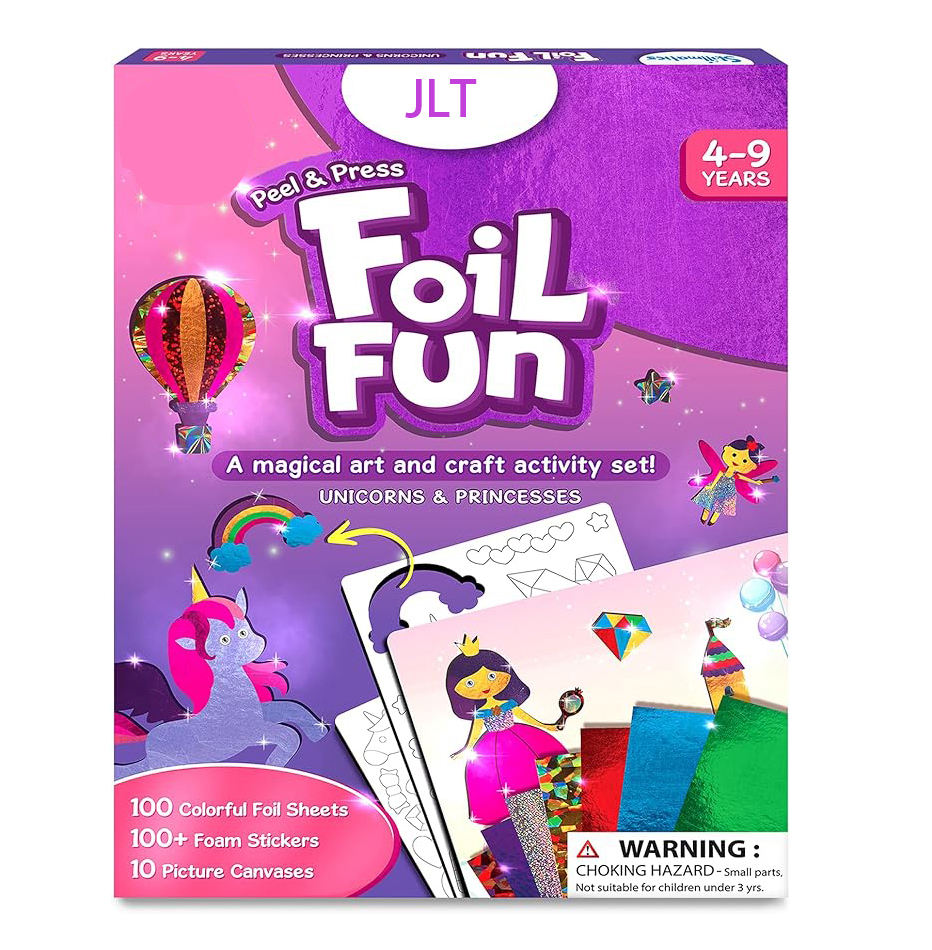 Craft Kits & Supplies – Foil Fun Creative Activity Set DIY Travel Toys with Unicorns & Princesses for Kids
