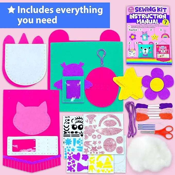 Easy DIY Unicorn Sewing Craft Kit – Arts & Crafts Set for Kids, Birthday Gift Toy