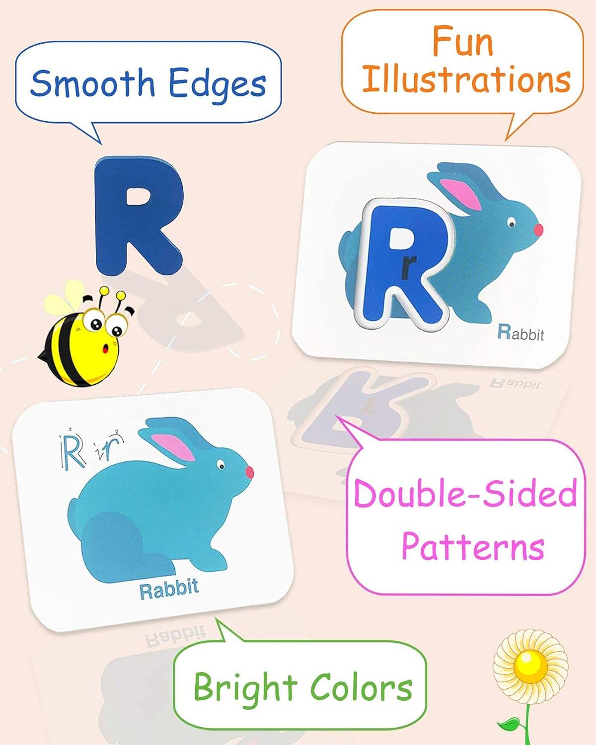 Number & Alphabet Flash Cards for Toddlers 3-5 – ABC Montessori Learning Educational Toy Set for Kids