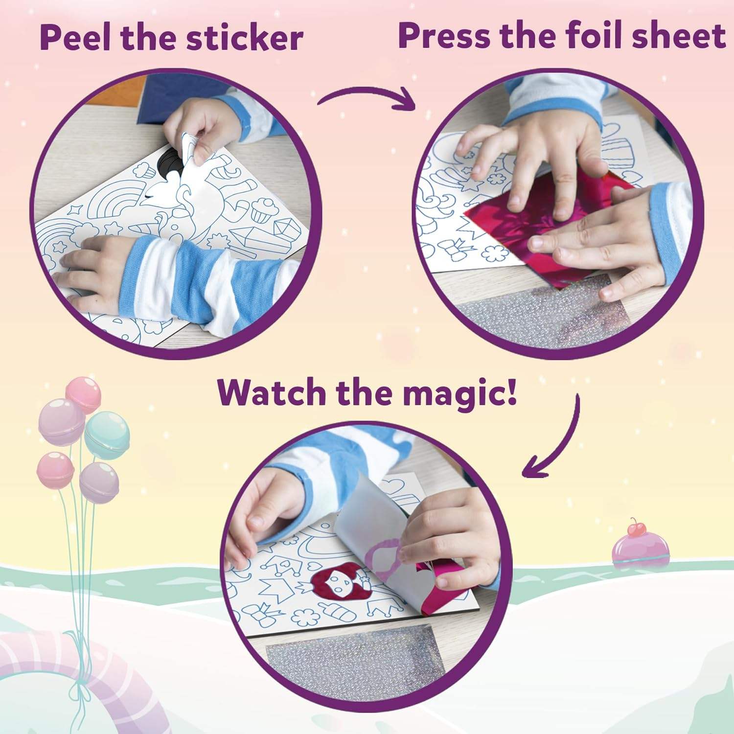 Craft Kits & Supplies – Foil Fun Creative Activity Set DIY Travel Toys with Unicorns & Princesses for Kids