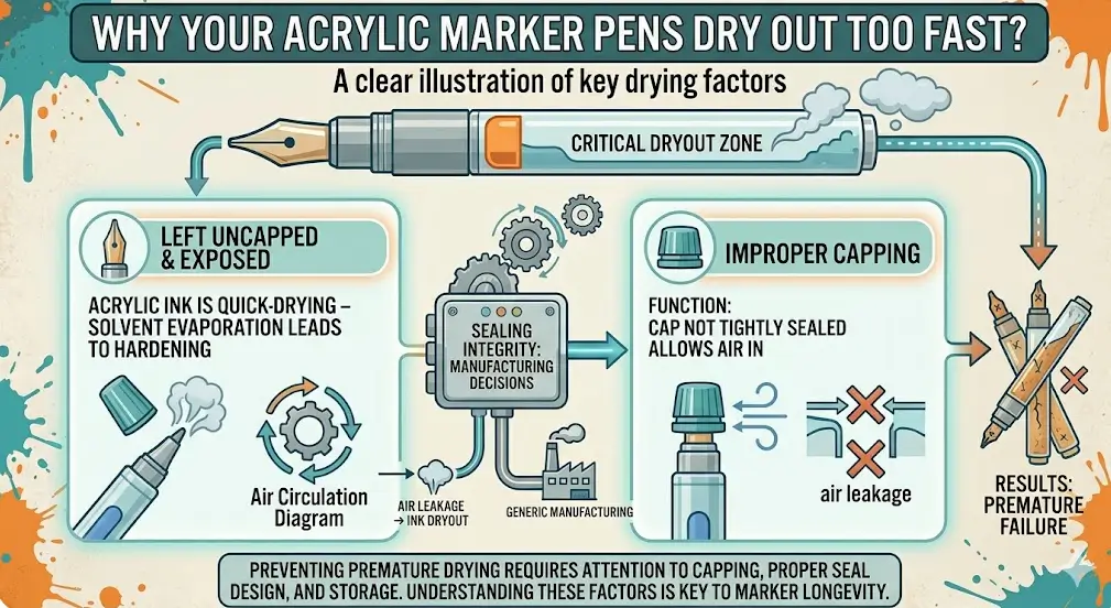 Why Your Acrylic Marker Pens Dry Out Too Fast?