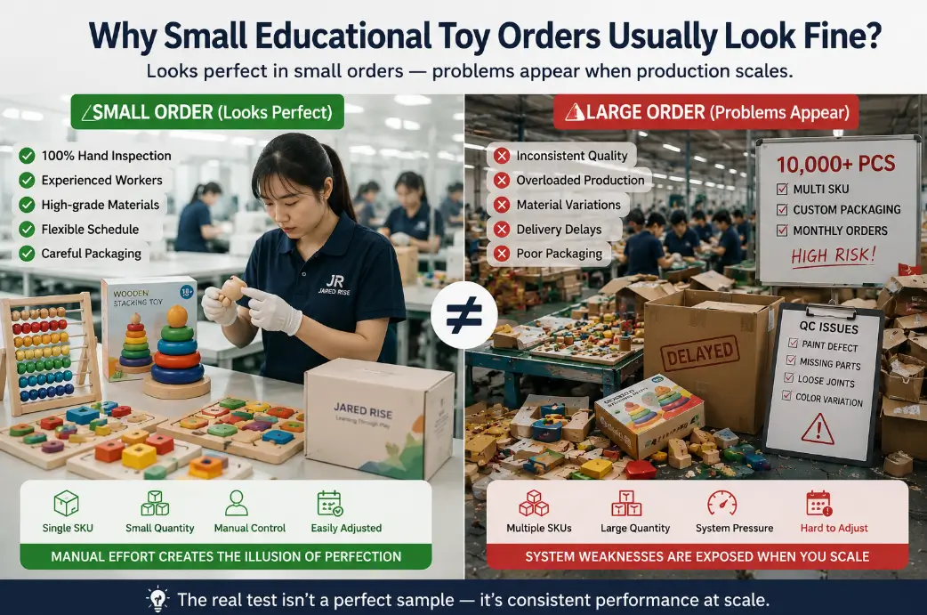 Why Small Educational Toy Orders Usually Look Fine