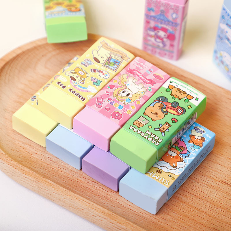 Cartoon Eraser Set for Kids Cute Pencil Erasers for Elementary School Students & Children's Gift Set