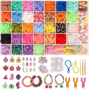 DIY Rubber Band Bracelet Making Kit Colorful Loom Band Jewelry Craft Set for Kids