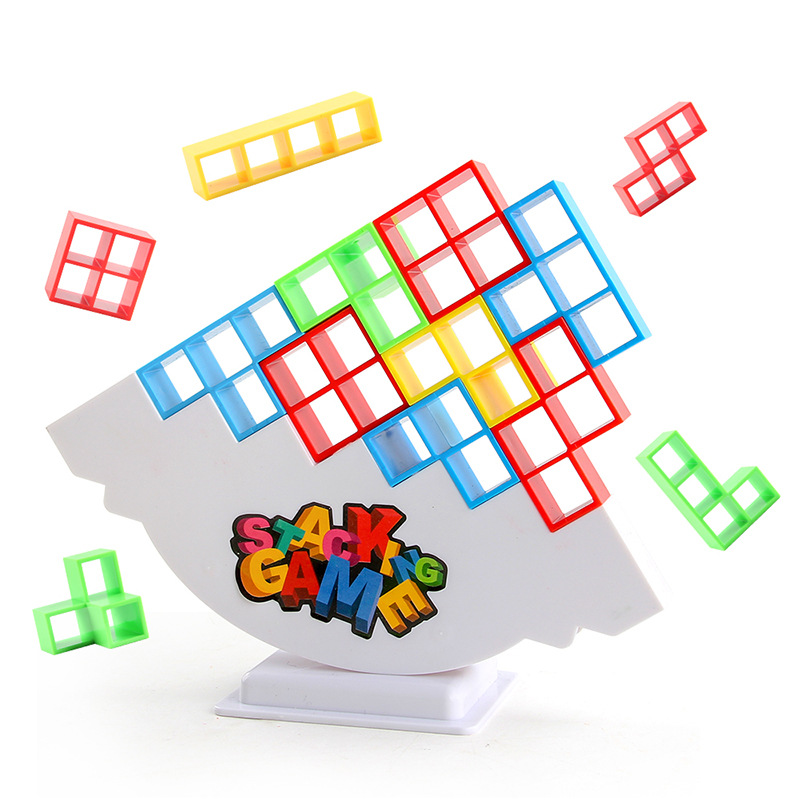 Kids Educational Dinosaur Balance Stacking Board Game Plastic Puzzle Building Blocks Toy 32PCS / 48PCS / 64PCS