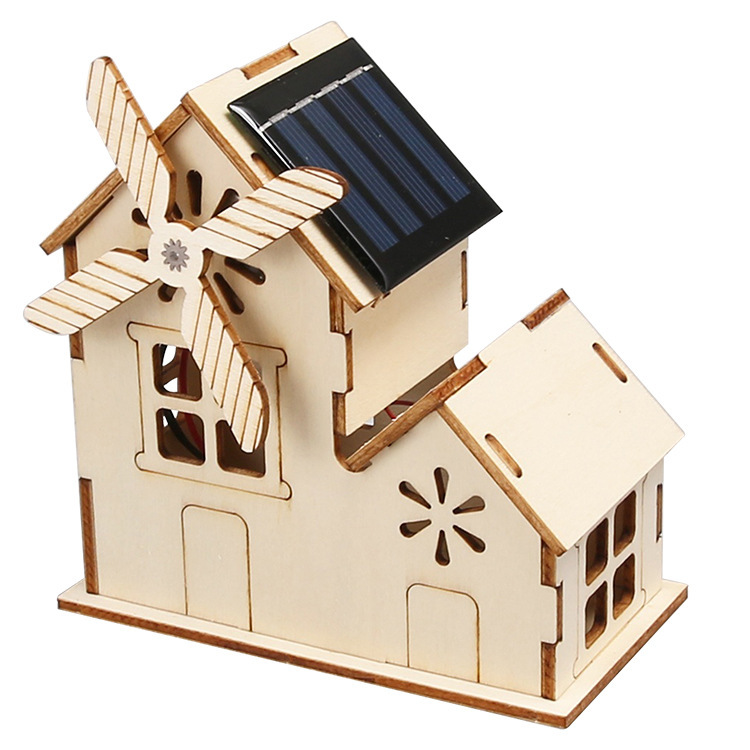 Science Education Solar Energy Wooden DIY Kit Creative Solar Powered STEM Building Toy for Kids