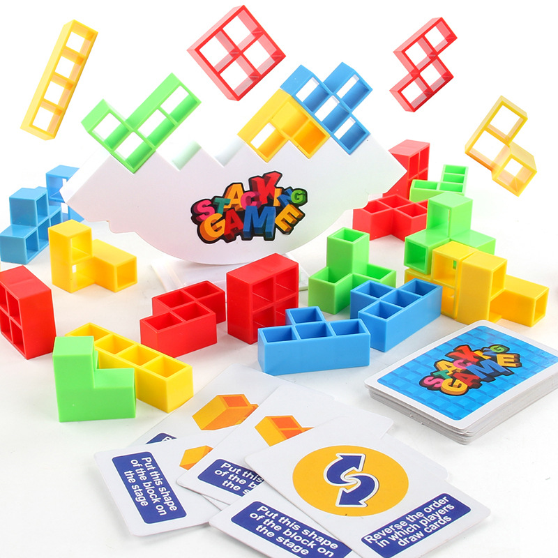 Kids Educational Dinosaur Balance Stacking Board Game Plastic Puzzle Building Blocks Toy 32PCS / 48PCS / 64PCS