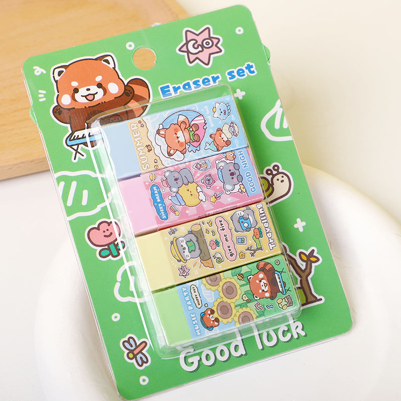 Cartoon Eraser Set for Kids Cute Pencil Erasers for Elementary School Students & Children's Gift Set