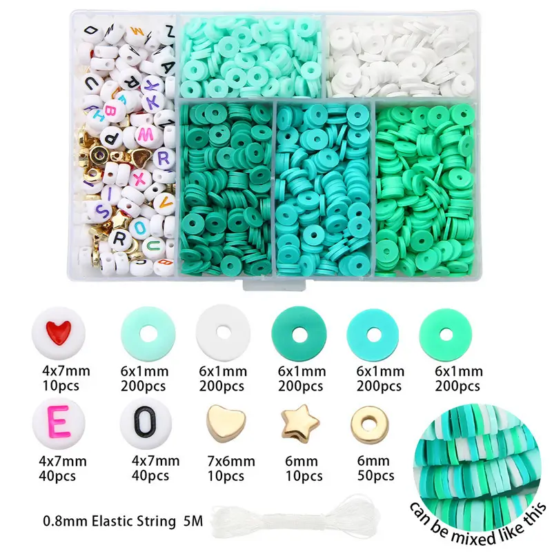 Designer Polymer Clay Beads Spacer Kit for Handmade Bracelets & Charms