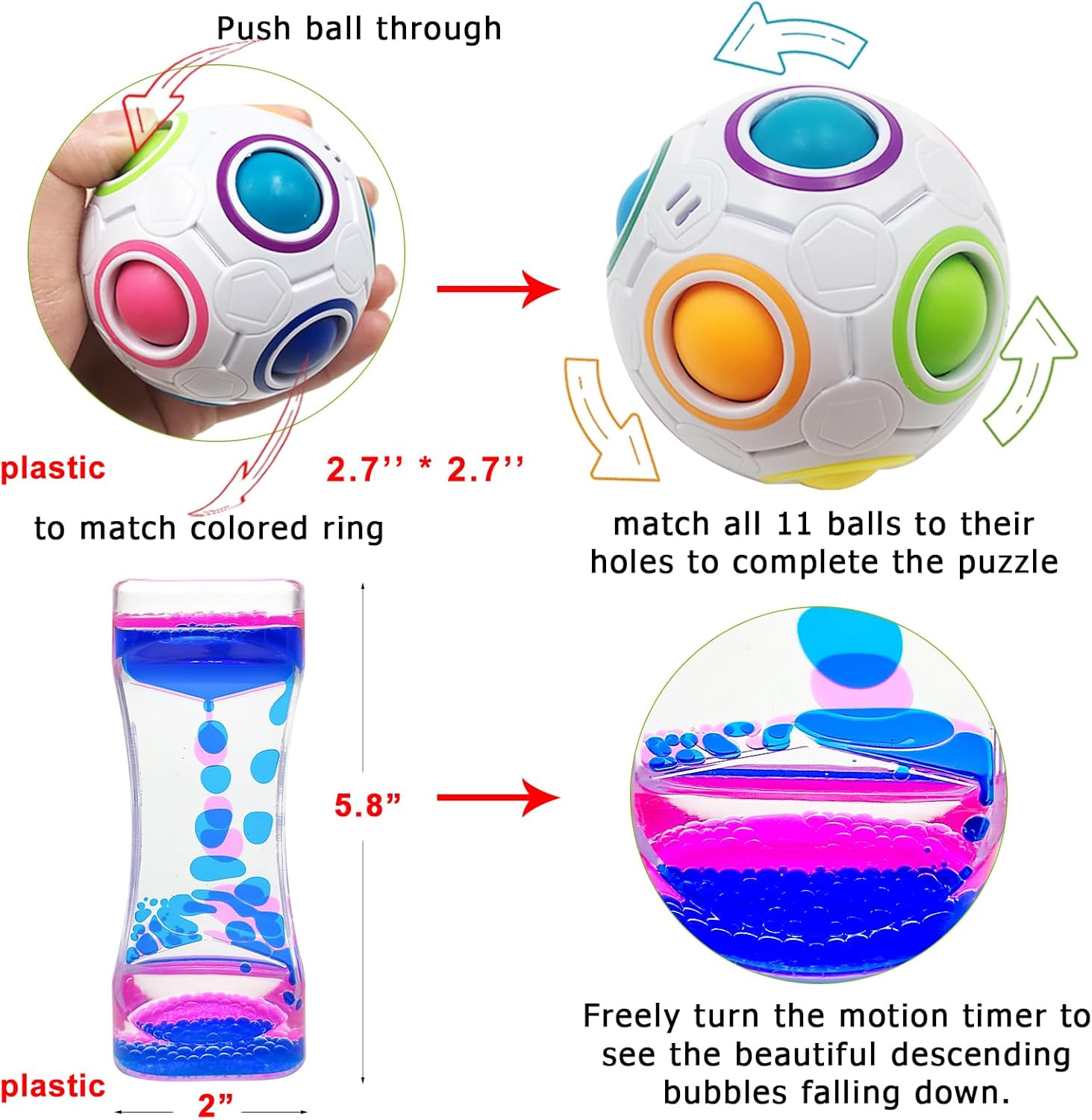 35 PCS Sensory Toy Set for Children Fidget Toys & Sensory Play Kit for Stress Relief and Learning