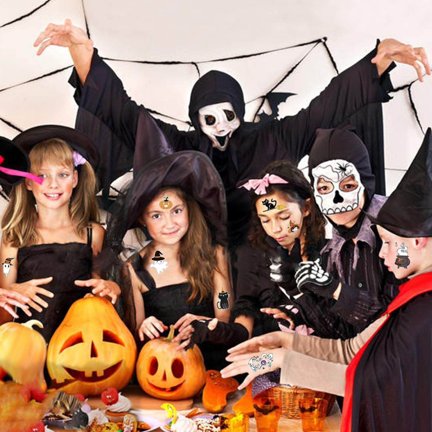 Halloween Glow-in-the-Dark Temporary Tattoo Stickers Luminous Party Favor Tattoos for Kids | Halloween Gift & Event Supplies