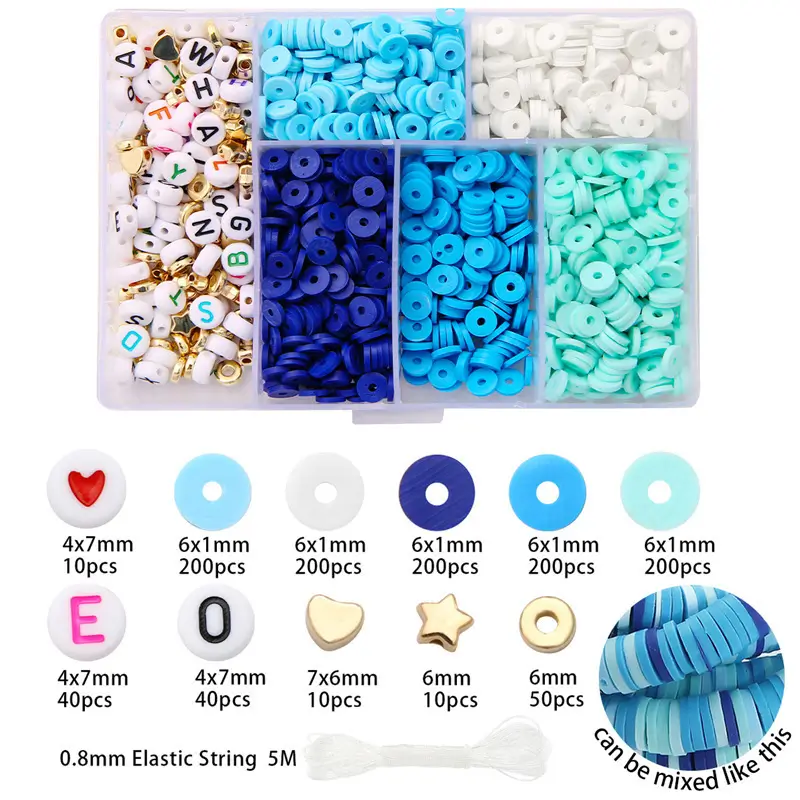 Designer Polymer Clay Beads Spacer Kit for Handmade Bracelets & Charms