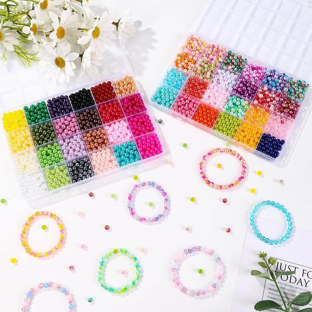 DIY Pearl Bead Craft Kit for Girls Creative Jewelry Making Set for Bracelets, Necklaces & Fashion Accessories