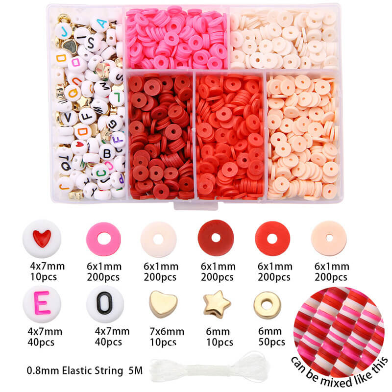 Designer Polymer Clay Beads Spacer Kit for Handmade Bracelets & Charms