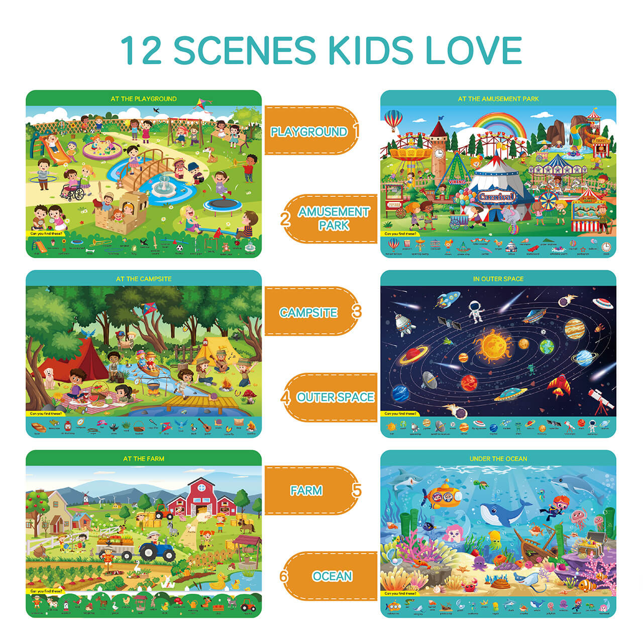 Early Learning Educational Flash Cards Preschool Cognitive Learning Cards for Toddlers & Kids