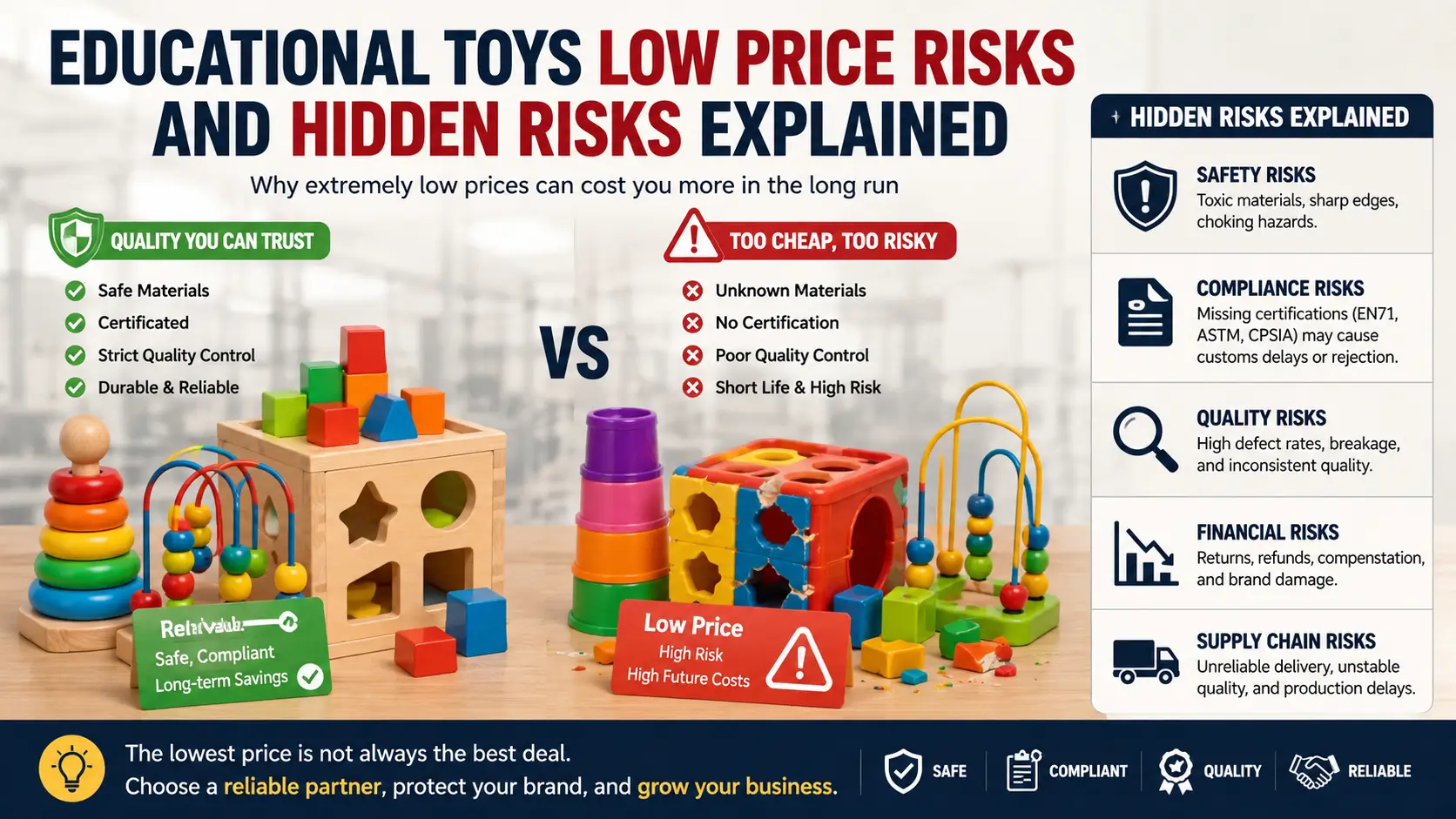 Educational toys low price risks