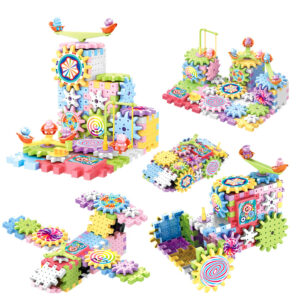 Interlocking Plastic Gear Building Blocks Set