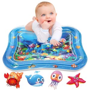 Baby Water Play Mat Bright Sea Animal Water Play Mat with Eye-Catching Illustrations for Baby Sensory Play