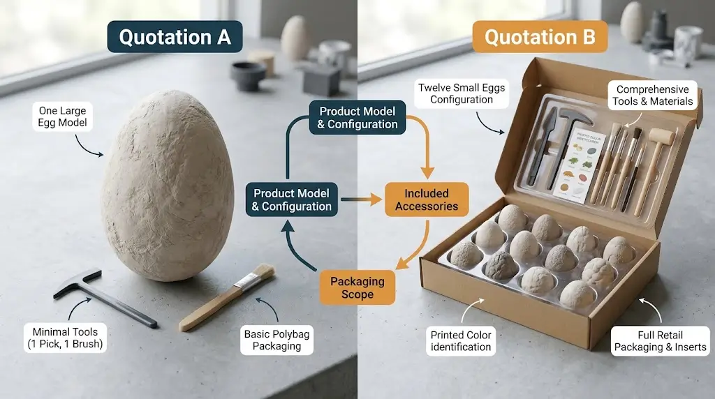 Product arrangement illustrating Align the Product and Quotation Scope First